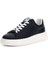 Erkek Elba Deri Kalın Tabanlı Sneaker - Lacivert / Beyaz 1