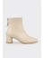 Ekru Deri Kadın Klasik Bot 1