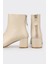 Ekru Deri Kadın Klasik Bot 4
