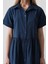 Kısa Kol Düğmeli Elbise - Indigo 4