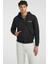 Erkek Gj Fermuarlı Kapüşonlu Logolu Sweatshirt - Siyah 1