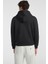 Erkek Gj Fermuarlı Kapüşonlu Logolu Sweatshirt - Siyah 2