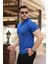 Erkek Hakim Yaka Dokuma Pamuklu Kumaş Kısa Kollu T-Shirt 2