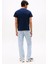 Erkek Slim Fit Grafik Baskılı T-Shirt - Lacivert 3