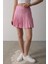 Beli Lastikli Mini Etek - Pembe 4