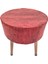 Puf Koltuk Bench Tabure – Bordo Agac Kabugu desen - Ahşap Ayaklı - Doğal Modern Stil 3
