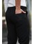 Erkek Beli Bağcıklı Duble Paça Örme Pamuklu Kumaş Jogger Pantolon 3