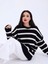 43111 Triko Çizgili Salaş Kazak-Siyah-Ekru 3