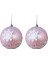 Yılbaşı Süsü Kar Taneli 2'li Top Pembe 10 cm 1