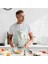 Renkli Palmiye Yaprak Detaylı Mutfak Önlüğü -Keten Kumaş, Uluslararası Yıkama ve Solmama Sertifikası 3