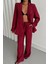 Modal 4 Düğme Astarsız Ceket - Pantolon Takım - Bordo 4