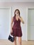 Takım Görünümlu Yelekli Mini Elbise- Bordo 1