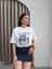 Kadın Oversize Kısa Kollu Baskılı %100 Pamuk T-Shirt 3