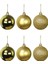 Yılbaşı Süsü 6'lı Top Altın 8 cm 1