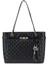 Kadın Kapitone ve Monogram Desenli Tote Çanta - Siyah 1