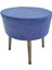 Puf Koltuk Bench Tabure – Lacivert Düz Desen - Ahşap Ayaklı - Doğal Modern Stil 1