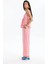 Bol Paça Çizgili Pembe Kadın Pantolon PNT00531 4
