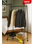 Tekerli Metal Elbise Askılığı Taşınabilir ve Dayanıklı Raflı Giysi Standı Kıyafet Organizeri 1