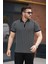 Erkek Çizgili Fermuar Yakalı Kısa Kollu Tişört 1