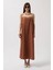 Şerit Detay Keten Maxi Elbise 2