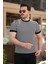 Erkek Siyah Beyaz Örme Pamuklu Kumaş Kısa Kollu T-Shirt 1