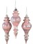Yılbaşı Süsü Simli Fırıldak 3'lü Top Pembe 14 cm 1