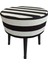 Puf Koltuk Bench Tabure – Zebra Siyah Beyaz Desen - Ahşap Ayaklı - Doğal Modern Stil 1