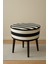 Puf Koltuk Bench Tabure – Zebra Siyah Beyaz Desen - Ahşap Ayaklı - Doğal Modern Stil 4