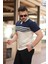 Erkek Çizgi Desenli Yakalı Kısa Kollu T-Shirt 2