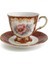 Burgundy Edge Red Flowers 6lı Kahve Fincan Seti 150ML 1