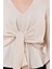 Ön Bağlamalı Volan Kol Ekru Bluz 3
