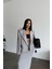 Crop Ceket - Etek Takım - Gri 2