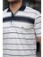 Erkek Yakalı Çizgili Kısa Kollu T-Shirt 3