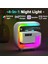 Kablosuz Şarj Istasyonu Bluetooth Radyolu Dijital Saat Rgb LED Işıklı Masa ve Gece Lambası 3