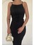Siyah Piliseli Halter Boyun Elbise 3