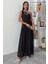 Tek Omuzlu Pile Detay Maxi Elbise 2895 5