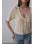 Çiçek Detaylı Düğmeli Triko - Ekru 4