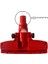 Kırmızı Tekerlekli Süpürge Emici Başlık Pratik ve Kullanışlı Yuvarlak Girişli Tasarım 2