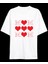 Anneler Gününe Özel Tasarım Mom Kalp Baskılı T-Shirt - Beyaz 1