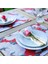 Red - White Rose Kumaş Amerikan Servis 4'lü Set - (Keten Kumaş Ulusl. Yıkama ve Solmama Sertifikası) 7