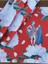 Kırmızı White Rose Kumaş Amerikan Servis 4'lü Set 35X50CM 4