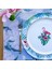 Blue - White Rose Kumaş Amerikan Servis 4'lü Set - 35X50 Keten, Ulusl.yıkama ve Solmama Sertifikası 2