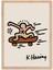 Keith Haring - Skateboard - Doğal Ahşap Çerçeveli Tablo 1