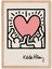 Keith Haring - Heart - Doğal Ahşap Çerçeveli Tablo 1