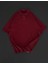 Yakalı Patlı Kısa Kol T-Shirt - Bordo 2