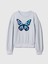 Kız Çocuk Mavi Relaxed Flippy-Sequin Grafikli Fransız Havlu Kumaş Sweatshirt 3