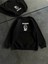 Kışlık Bisiklet Yaka Baskılı Sweatshirt - Siyah 2