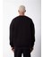Unisex Biskilet Yaka Üç Iplik Sweatshirt - Siyah 2