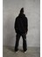 3 Iplik Kapşonlu Sweatshirt Hoodie - Siyah 3