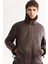 Erkek Kahve Kürklü Yaka Deri Görünümlü Napa Comfort Fit Mont A52Y6060 5